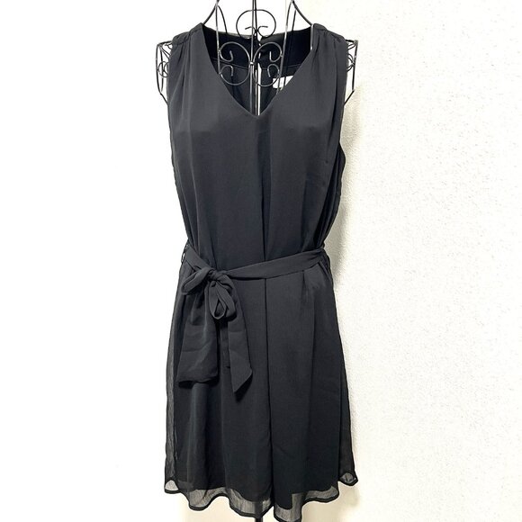 CALVIN KLEIN Black Dress Chiffon Womens 10 Party Whimsigoth Dark Feminine - Picture 1 of 14